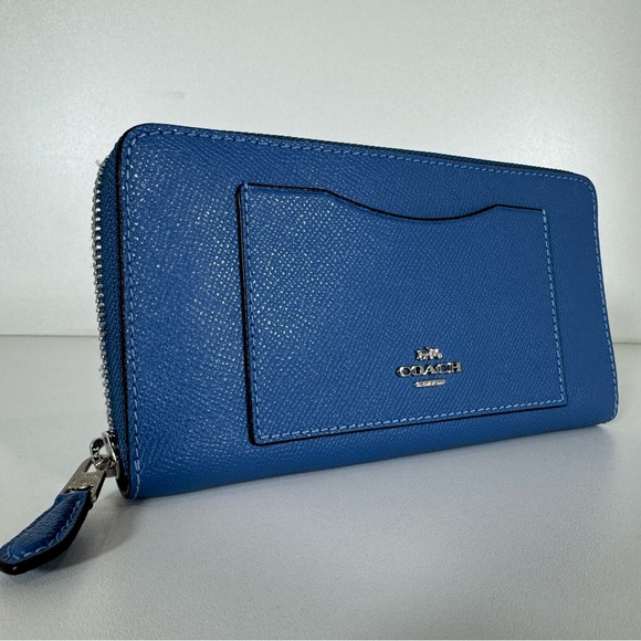 COACH Blue Zip-Around Wallet